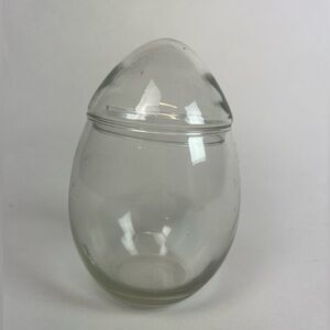 Vintage 1970s Libbey Crystal Creations clear glass Egg Apothecary Jar Terrarium